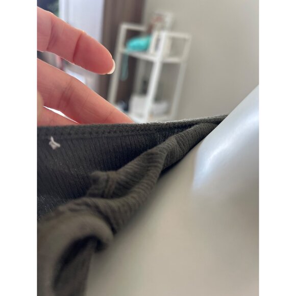 Proenza Schouler Ribbed Olive Green Midi Tank Dress With Sheer Mesh - Picture 4 of 5